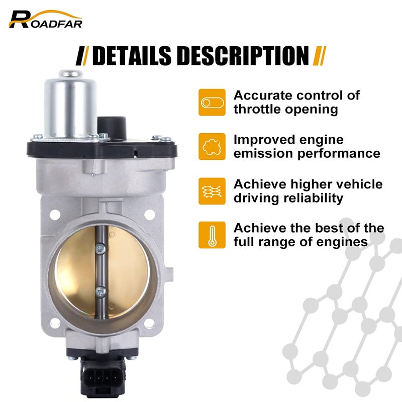 ROADFAR 65MM Throttle Body W/TPS Sensor S20020 9W7Z9E926A for 05-11 forFord Crown Victoria | 05-14 forFord E-250 | 05-16 forFord E-350 Super Duty | 03-19 for Lincoln | 04-11 for Mercury - Image 4